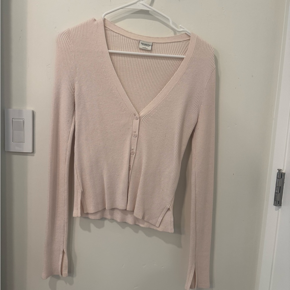 Abercrombie & Fitch Cream Ribbed Knit Top